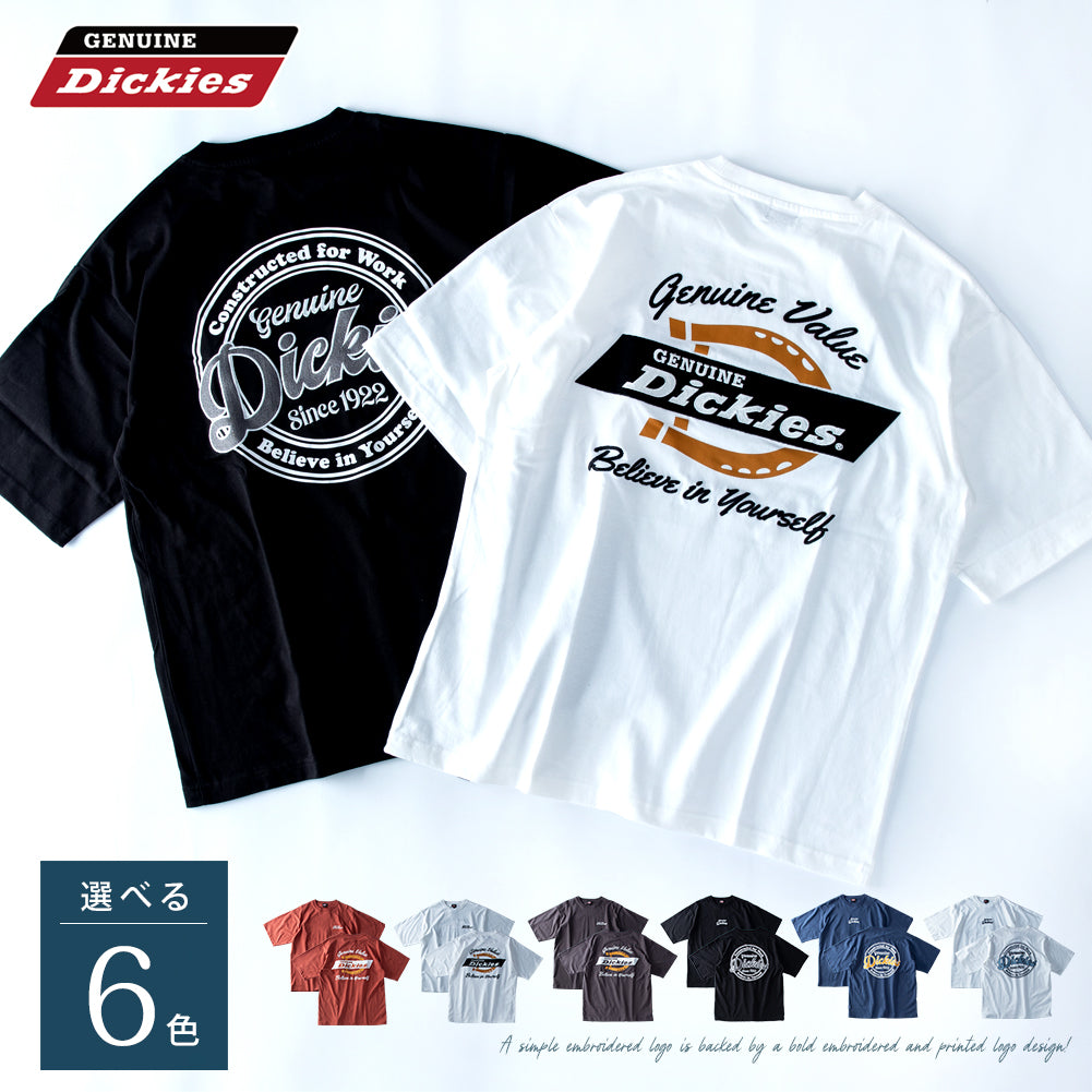 ジェネレス GENELESS tシャツ メンズ 半袖 ロゴ プリント ディッキーズ 半袖tシャツ 夏 Tシャツ 綿100 バックプリント GENUINE カットソー プリントtシャツ 大きいサイズ 綿 オレンジ （09.ホワイト/A） 09.ホワイト/A