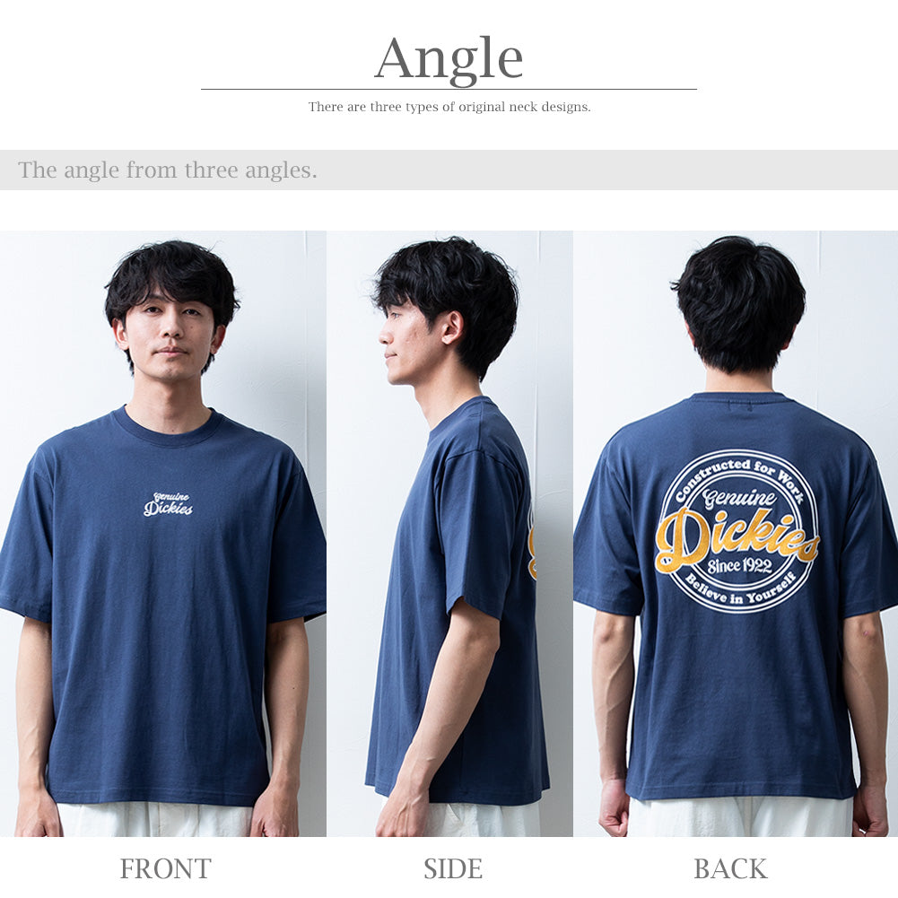 ジェネレス GENELESS tシャツ メンズ 半袖 ロゴ プリント ディッキーズ 半袖tシャツ 夏 Tシャツ 綿100 バックプリント GENUINE カットソー プリントtシャツ 大きいサイズ 綿 オレンジ （09.ホワイト/A） 09.ホワイト/A