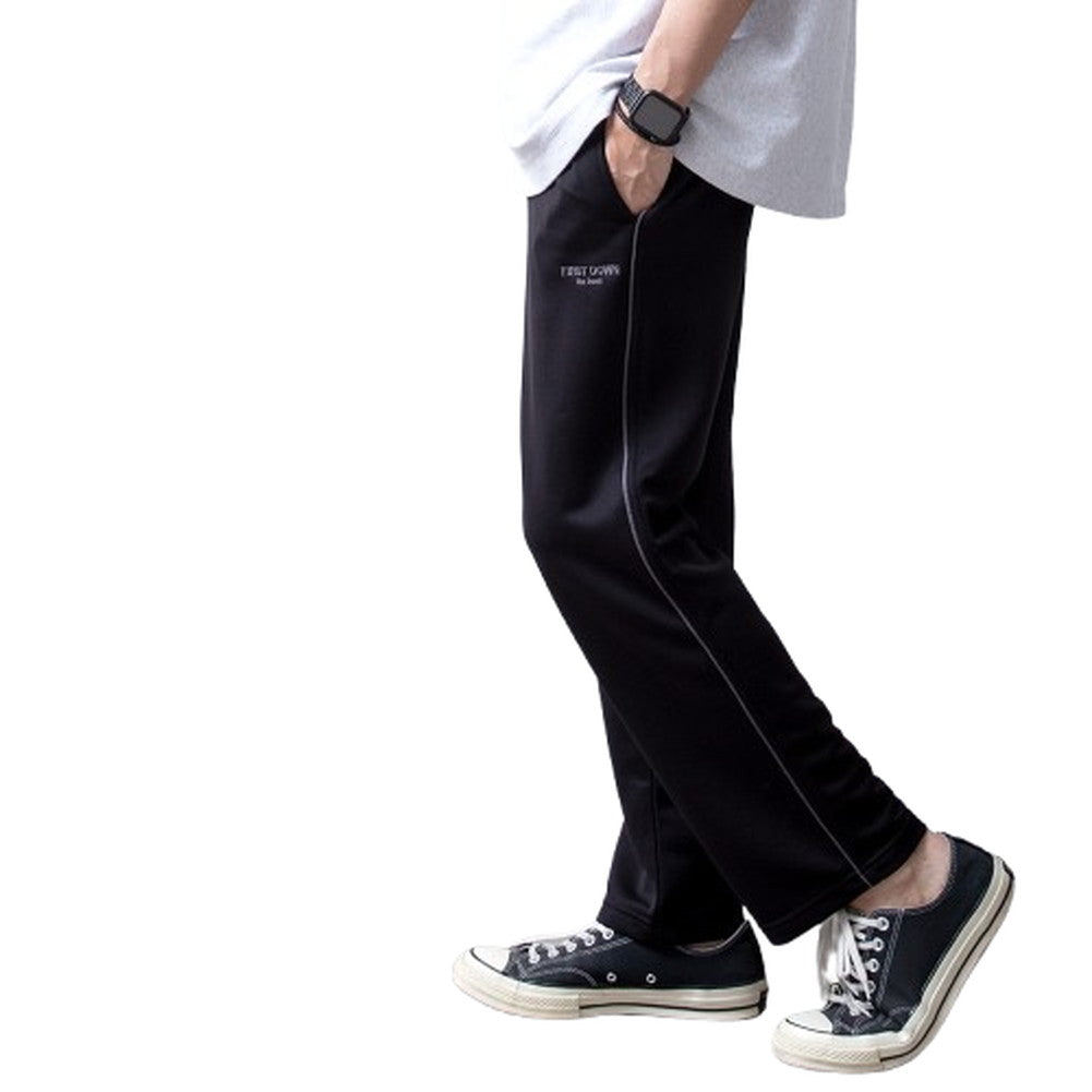 ジェネレス GENELESS ジャージ メンズ 下 パンツ ボトムス ズボン 部屋着 ゆったり ラインパンツ ルームウェア カジュアル ジム ダンス イージーパンツ スクール ネイビー 楽 アメカジ 定番 全3色 （806.ブラック・B） 806.ブラック・B