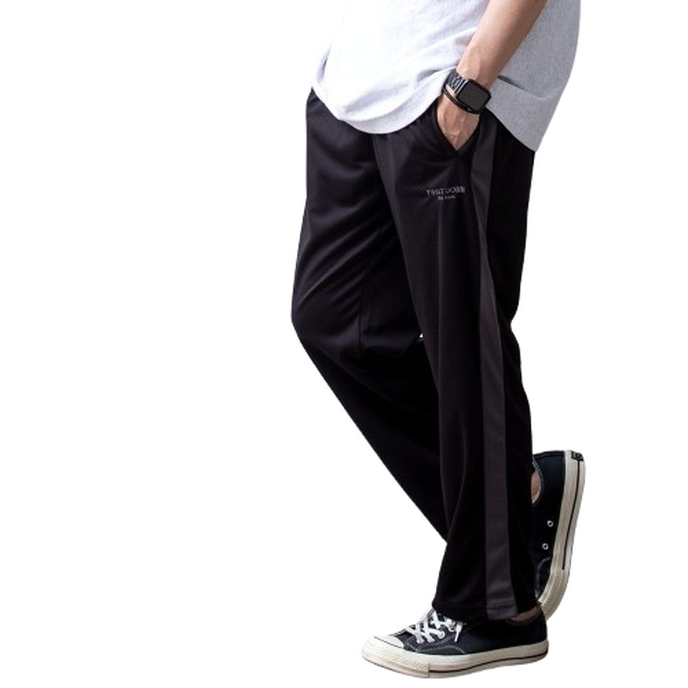 ジェネレス GENELESS ジャージ メンズ 下 パンツ ボトムス ズボン 部屋着 ゆったり ラインパンツ ルームウェア カジュアル ジム ダンス イージーパンツ スクール ネイビー 楽 アメカジ 定番 全3色 （406.ブラック・A） 406.ブラック・A