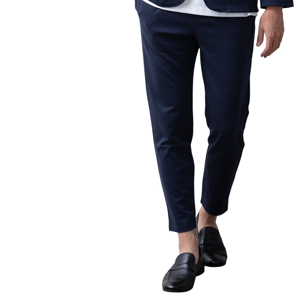 ジェネレス GENELESS テーパードパンツ メンズ ストレッチ パンツ イージーケア ゴムウエスト セットアップ可能 メンズパンツ ロングパンツ アンクル アンクルパンツ 秋 スリム 細身 スキニーパンツ （ネイビー） ネイビー