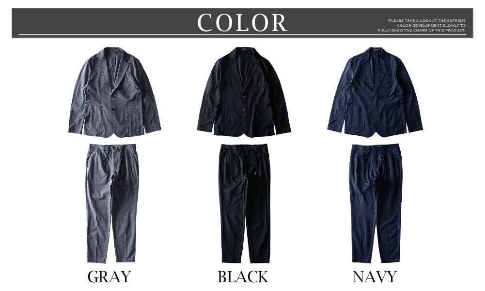 ジェネレス GENELESS セットアップ メンズ テーラードジャケット イージーパンツ 超伸縮 上下セット カットジャージ 薄手 テーラード ジャケット 秋 ウエストゴム ブレザー ブルゾン ストレッチ （ネイビー） ネイビー