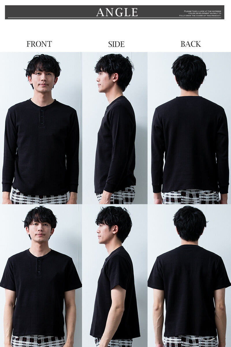 ジェネレス GENELESS Tシャツ メンズ 半袖 長袖 ワッフル オーガニックコットン 綿100 クルーネック ヘンリーネック tシャツ ワッフルTシャツ コットン 半袖tシャツ 無地 トップス 春 夏 （クルー/半袖.オフ） クルー/半袖.オフ