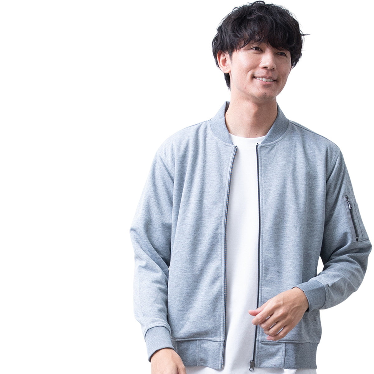 ジェネレス GENELESS MA メンズ ストレッチ ジャージ ジャケット ミリタリージャケット スリム スポーツウェア フライトジャケット カジュアル アメカジ ma1 エムエーワン 全5色 JP458000 （グレー） グレー