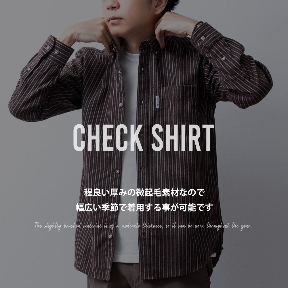 ジェネレス GENELESS チェックシャツ メンズ 長袖 ファーストダウン シャツ 起毛 FIRSTDOWN トップス 秋冬 カジュアルシャツ 暖かい Yシャツ ブラウス 長袖シャツ ネルシャツ ボタンダウン （R70.ブラック） R70.ブラック