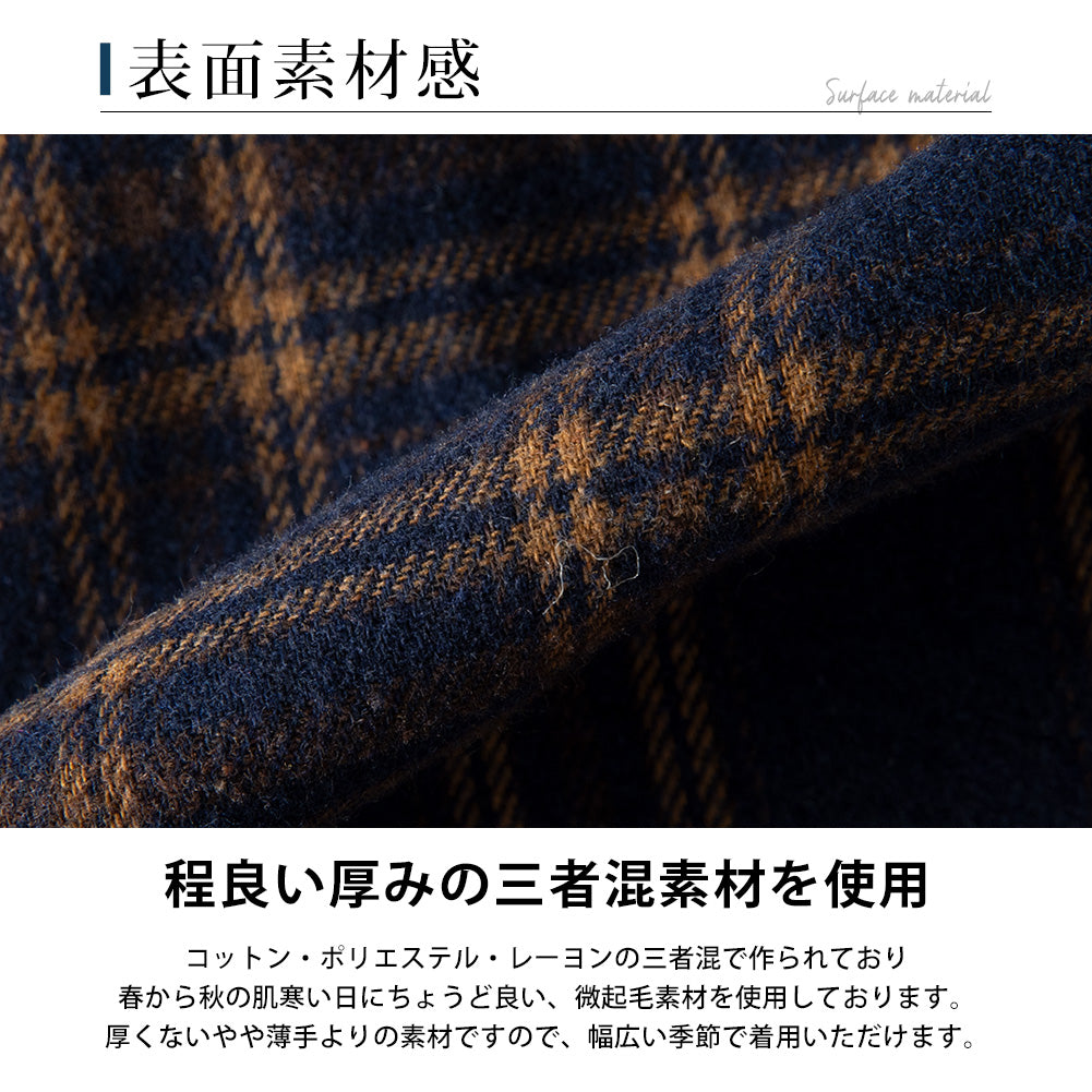 ジェネレス GENELESS チェックシャツ メンズ 長袖 ファーストダウン シャツ 起毛 FIRSTDOWN トップス 秋冬 カジュアルシャツ 暖かい Yシャツ ブラウス 長袖シャツ ネルシャツ ボタンダウン （R70.ブラック） R70.ブラック