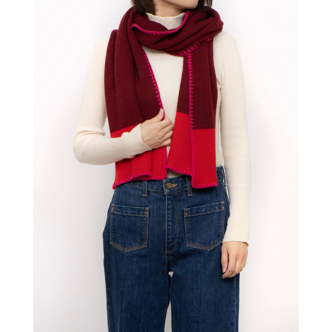 ホブズ HOBBS ESME SCARF （RHUBARB RED） RHUBARB RED