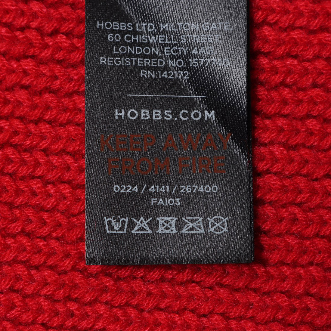 ホブズ HOBBS ESME SCARF （RHUBARB RED） RHUBARB RED