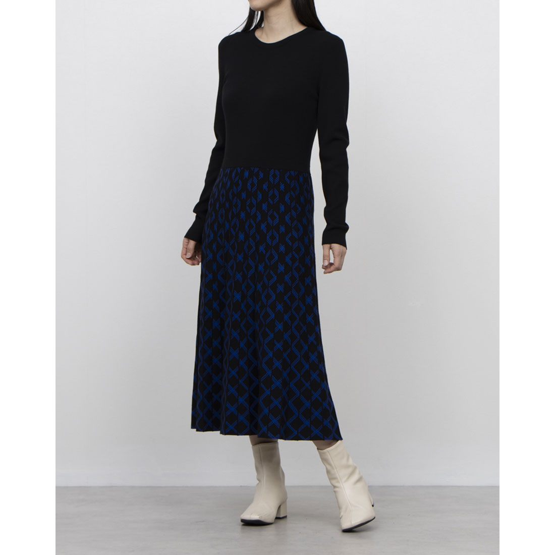 ホブズ HOBBS LARNA KNITTED DRESS （BLACK BLUE） BLACK BLUE