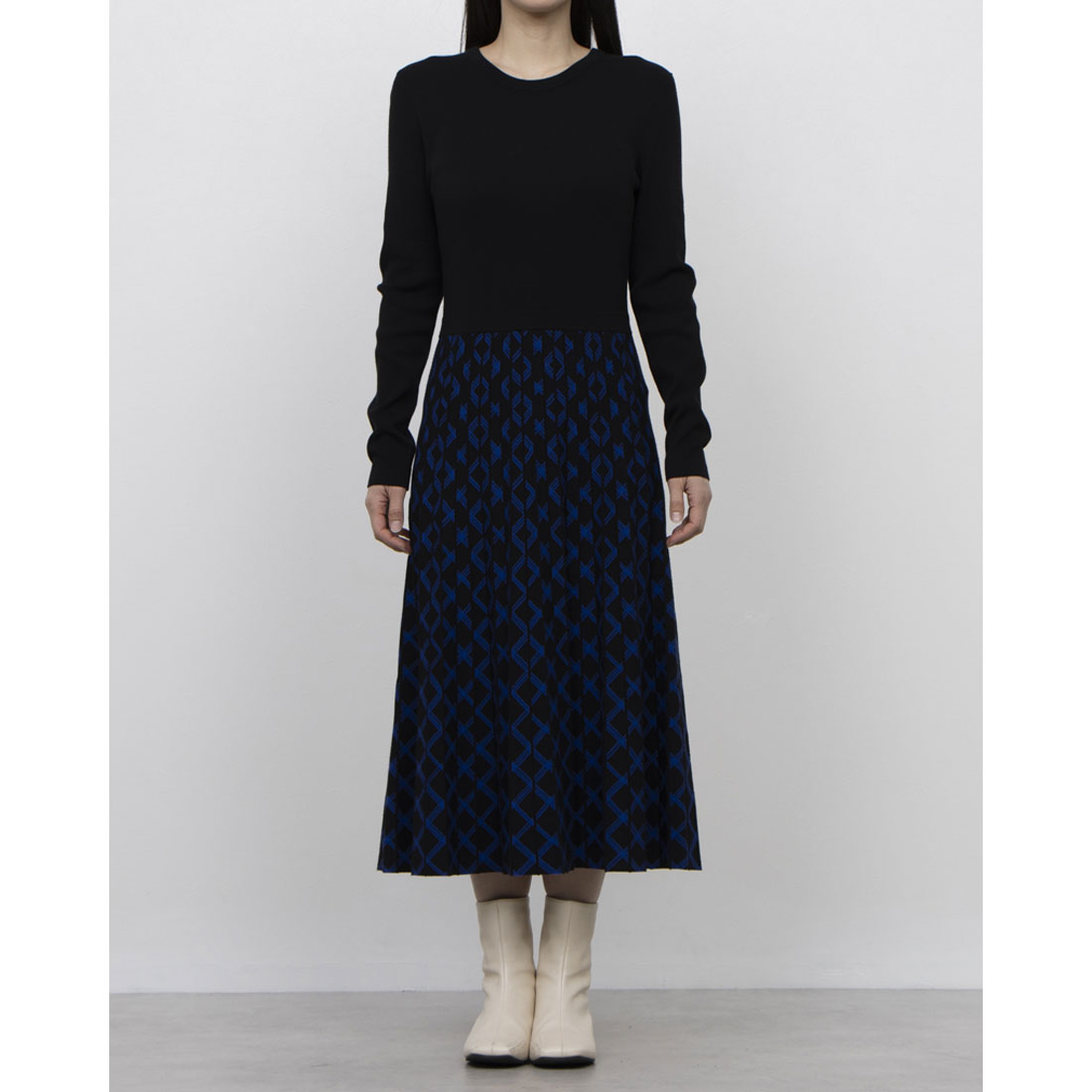 ホブズ HOBBS LARNA KNITTED DRESS （BLACK BLUE） BLACK BLUE