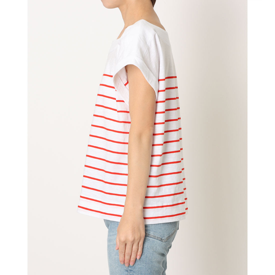 ホブズ HOBBS ALYCIA STRIPE T-SHIRT （WHITE RED） WHITE RED