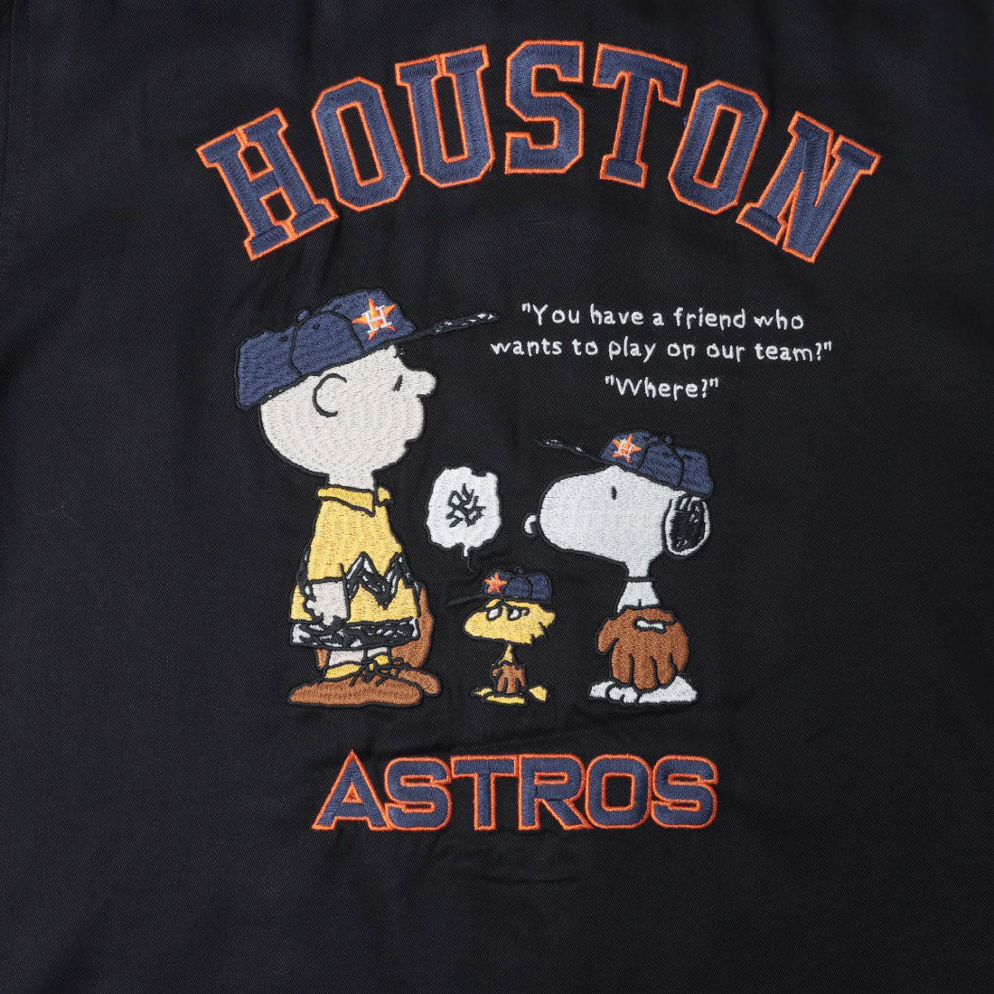 ヒューストン HOUSTON MLB×PEANUTS ボウリングシャツ （GY） GY