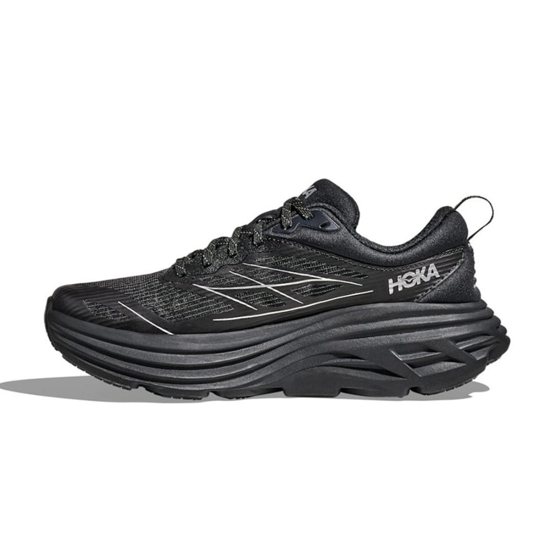 ホカ HOKA ステルス/テック ボンダイ 8 ケージド（STEALTH/TECH BONDI 8 CAGED） （ブラック / シルバー） ブラック / シルバー
