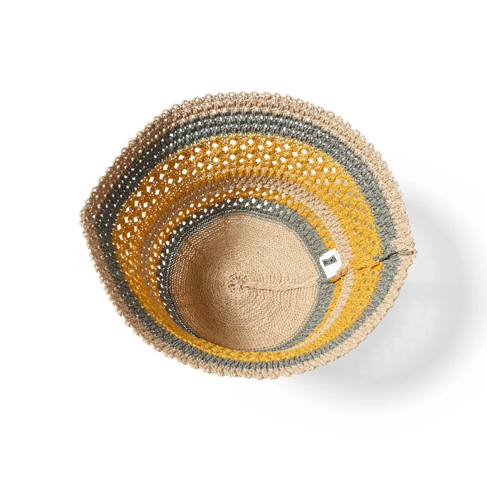 ホームゲーム HOMEGAME HOMEGAME - MULTI STRIPED KNIT HAT【HG241413】 （ベージュ/イエロー） ベージュ/イエロー