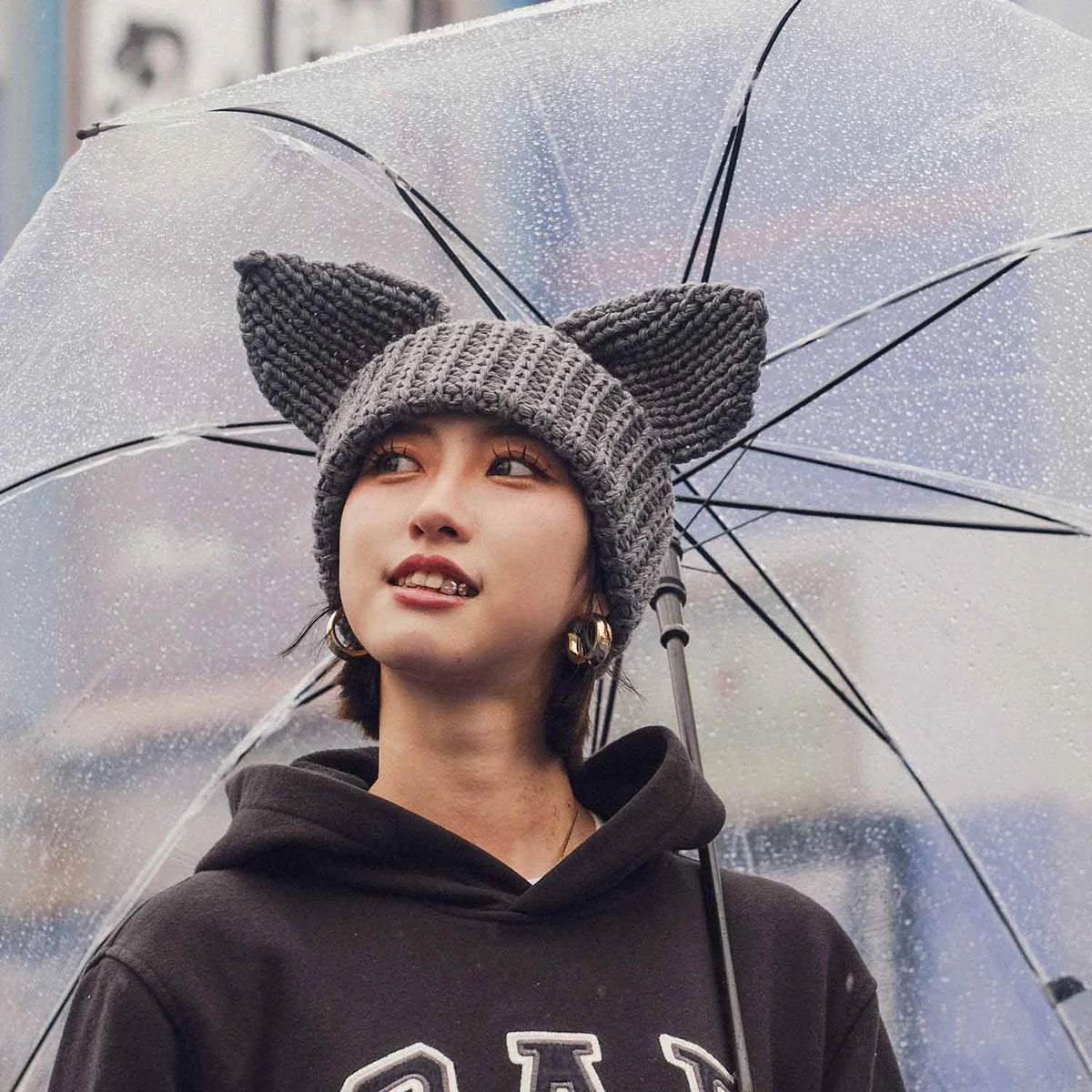 ホームゲーム HOMEGAME HOMEGAME - CAT KNIT CAP SILVER【HG241404】 （SILVER） SILVER