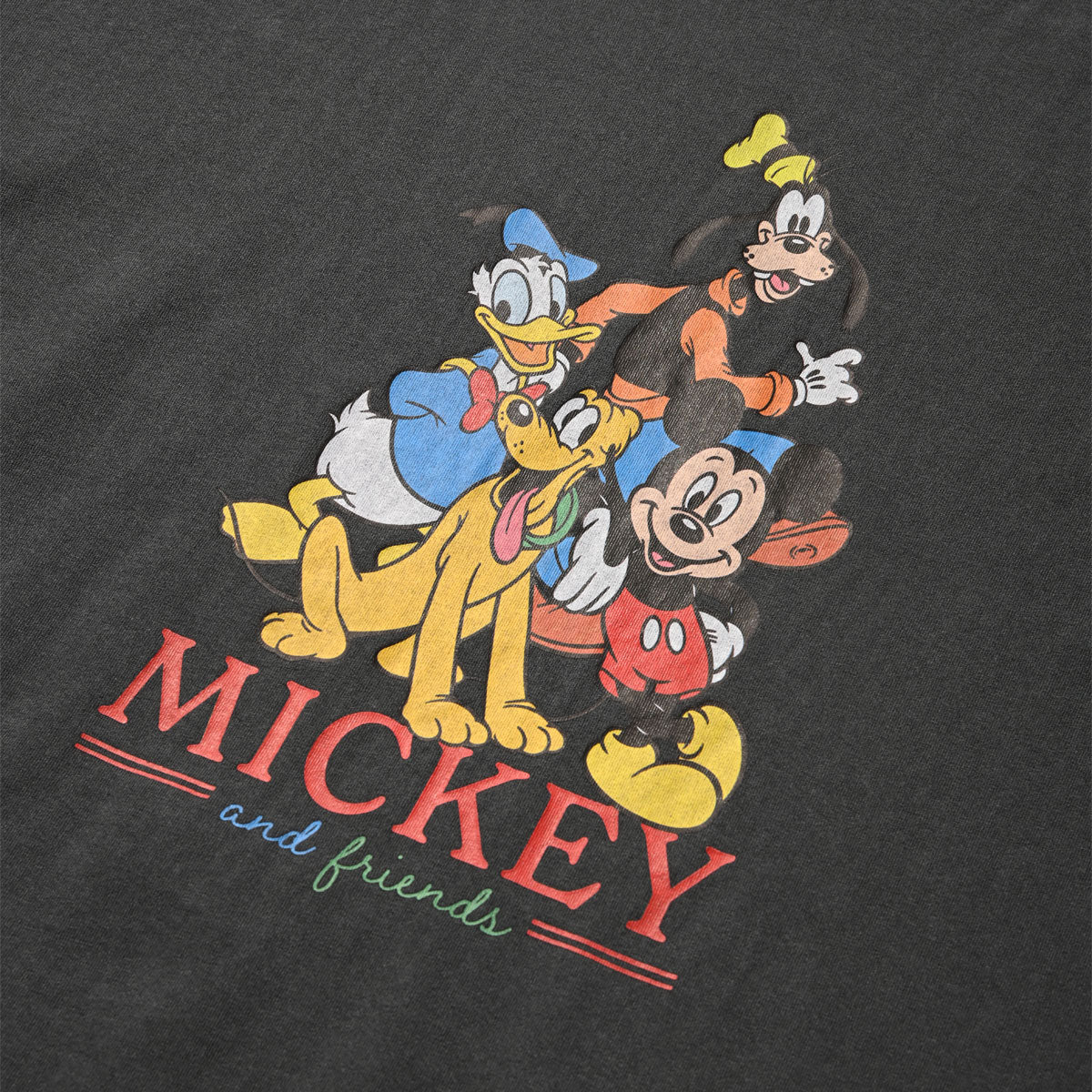 ホームゲーム HOMEGAME MICKEY and friends - VINTAGE TEE SUMI BLACK 【DMK-ST65】 （ブラック） ブラック