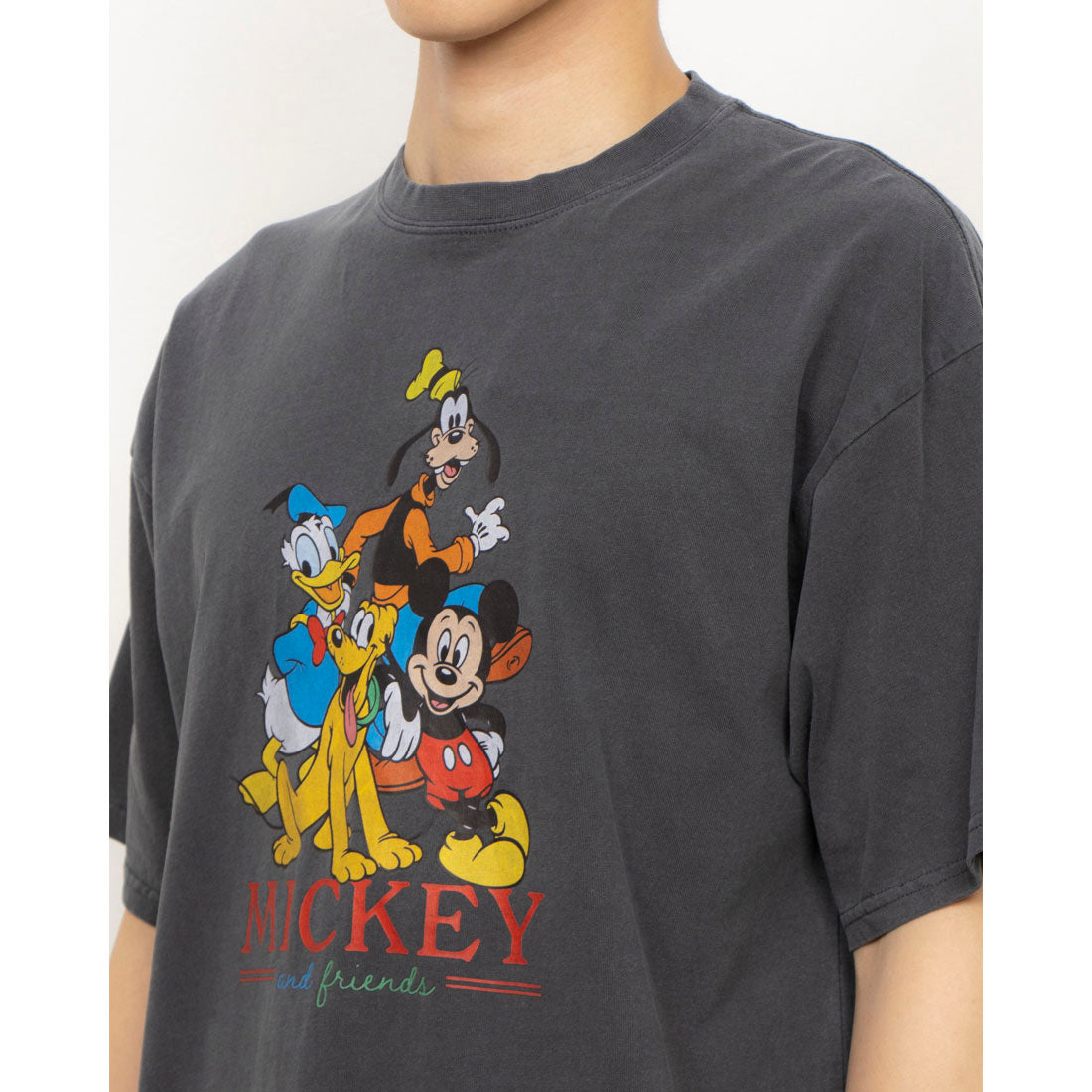 ホームゲーム HOMEGAME MICKEY and friends - VINTAGE TEE SUMI BLACK 【DMK-ST65】 （ブラック） ブラック