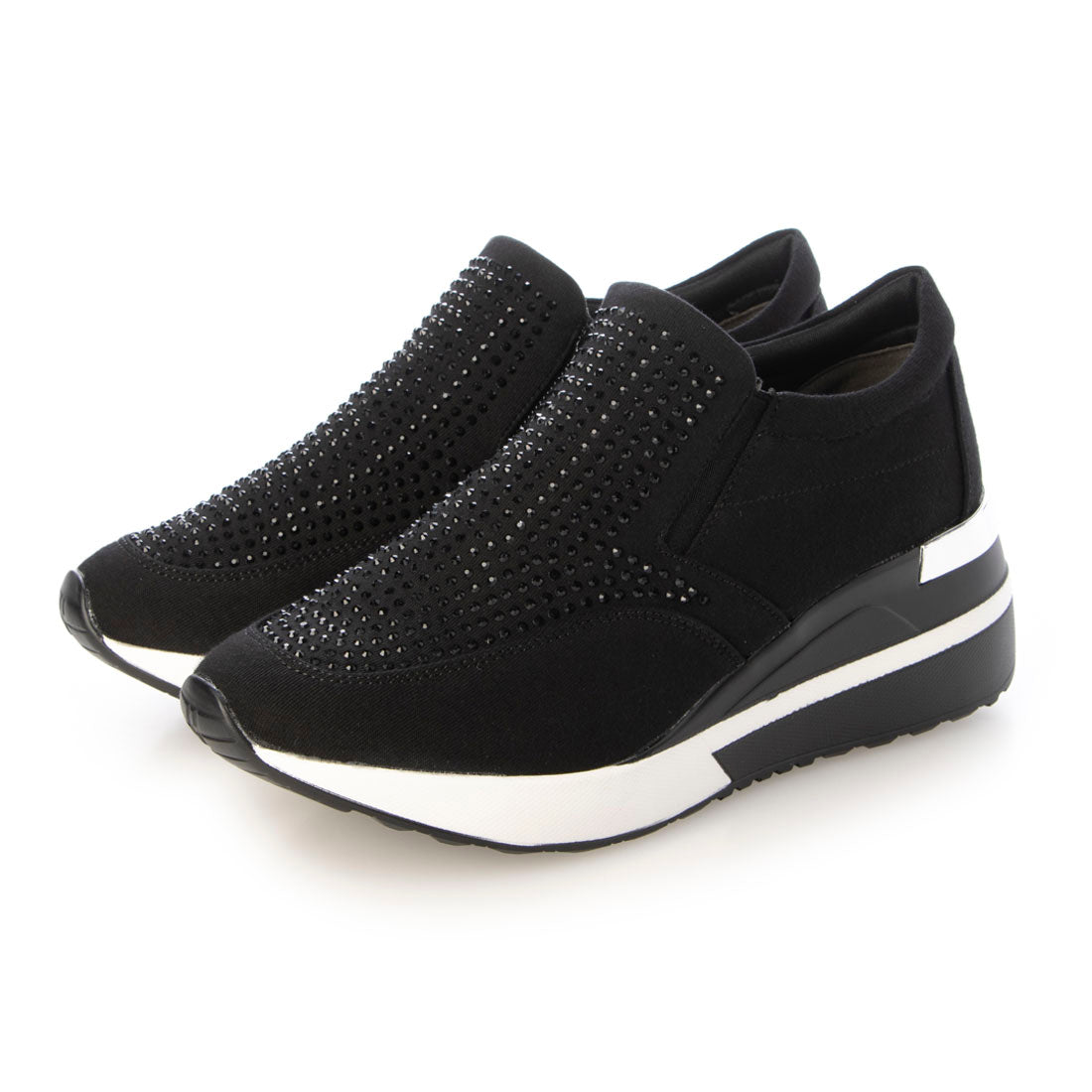 ホ 歩 キラキラストーンスニーカー （BLK） BLK