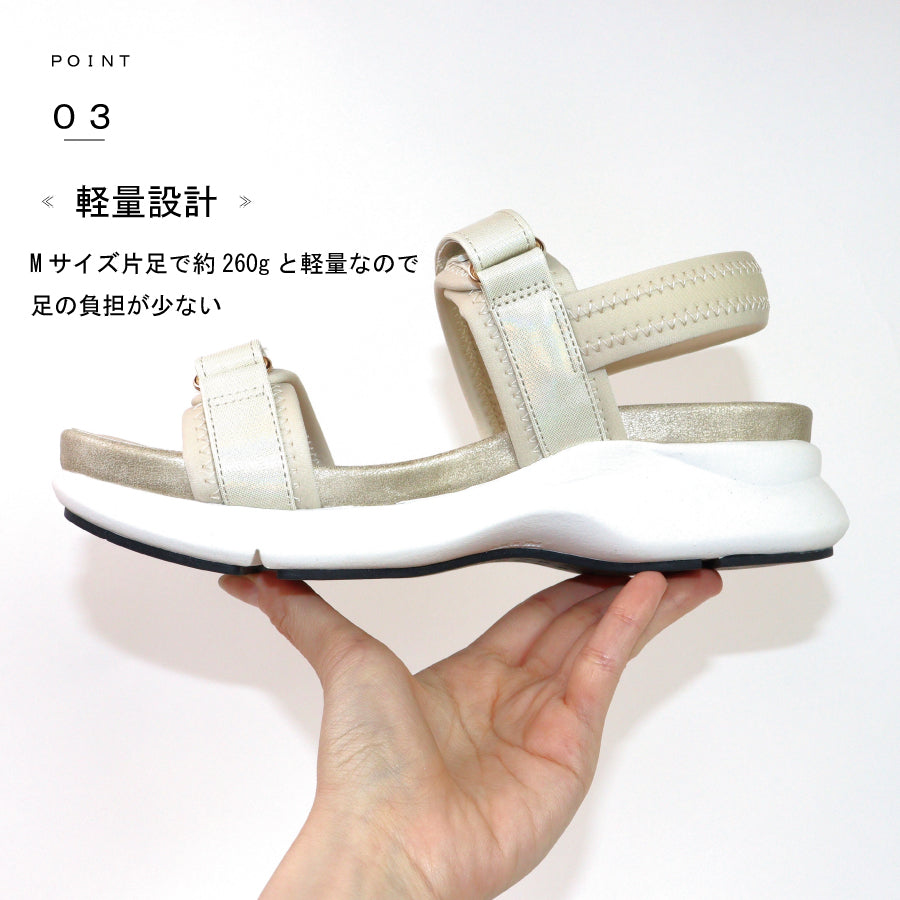 エイチエス HS 厚底 スポーツ サンダル （シルバー） シルバー