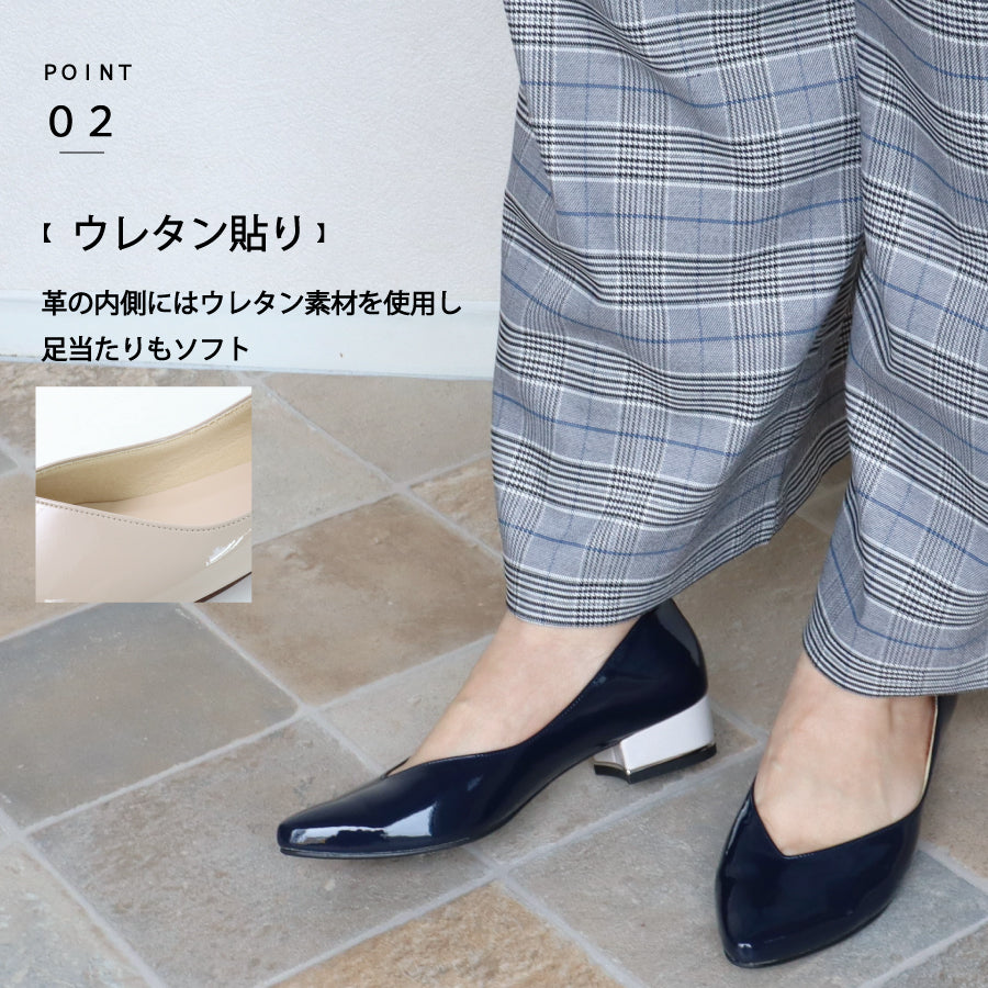 エイチエス HS 【日本製】 HS ゴールドプレート ヒール パンプス