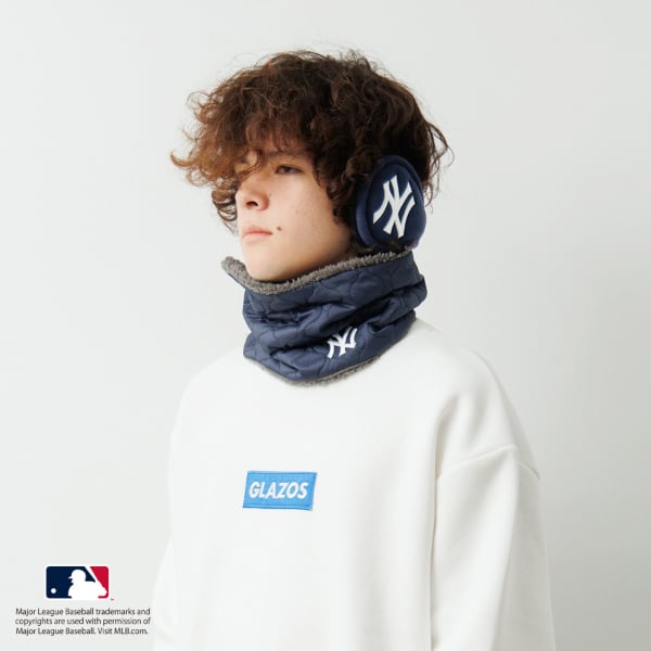 グラソス GLAZOS 【大人向けサイズあり】【MLB】チームロゴキルティングネックウォーマー （クロ） クロ