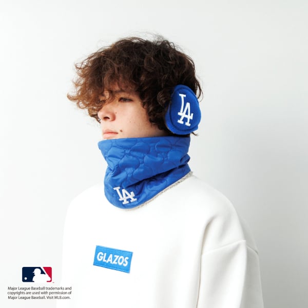 グラソス GLAZOS 【大人向けサイズあり】【MLB】チームロゴキルティングネックウォーマー （クロ） クロ