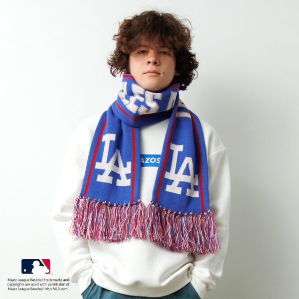 グラソス GLAZOS 【大人向けサイズあり】【MLB】チームロゴマフラー （ブルー） ブルー