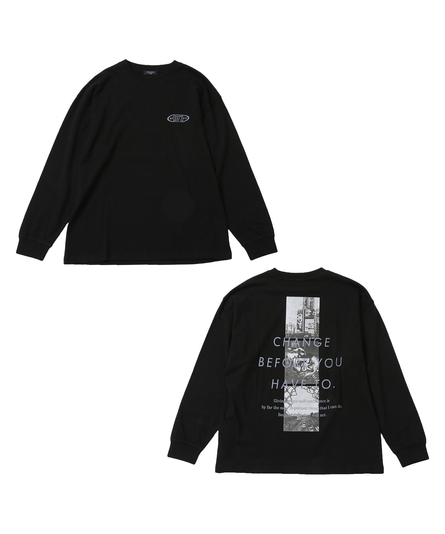グラソス GLAZOS スリースクエアバックフォト長袖Tシャツ