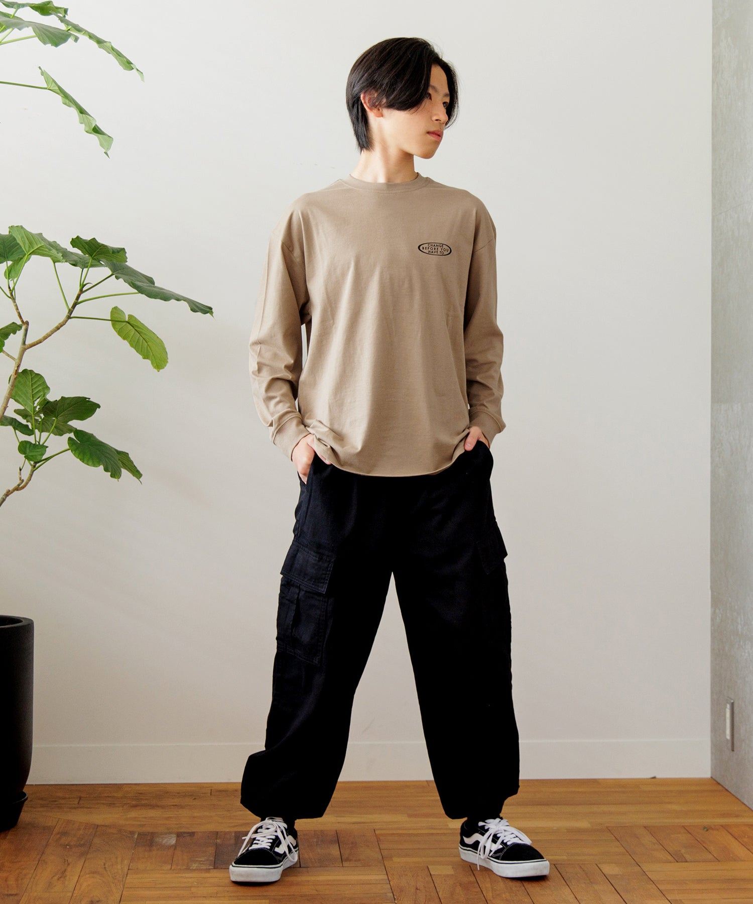 グラソス GLAZOS スリースクエアバックフォト長袖Tシャツ