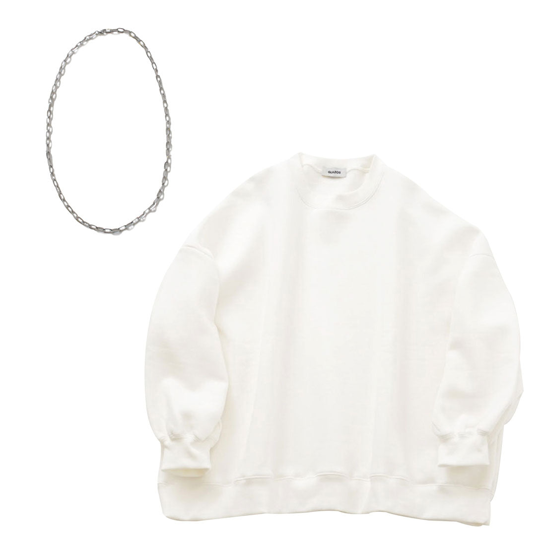 グラソス GLAZOS 【あったか】裏起毛・ネックレス付きトレーナー