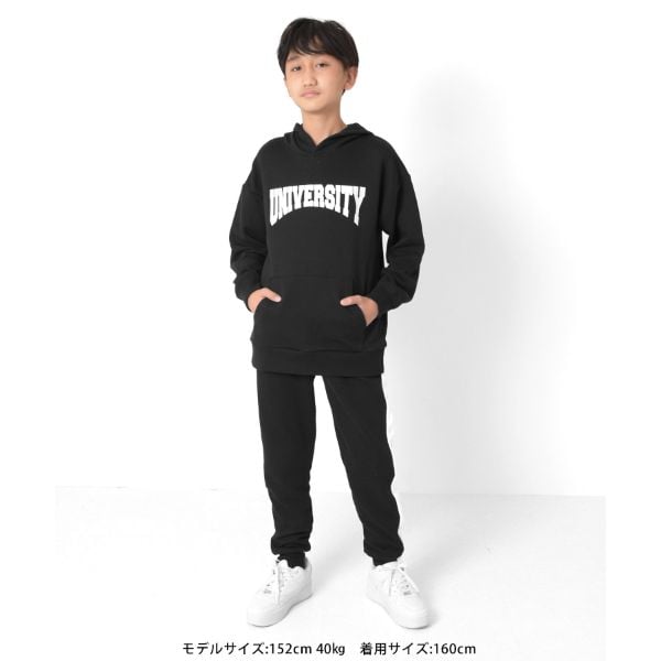 グラソス GLAZOS 【大人向けサイズあり】裏毛・カレッジプリントパーカー （クロ） クロ