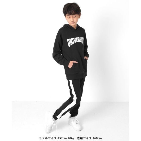 グラソス GLAZOS 【大人向けサイズあり】裏毛・カレッジプリントパーカー （クロ） クロ