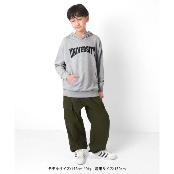 グラソス GLAZOS 【大人向けサイズあり】裏毛・カレッジプリントパーカー （クロ） クロ