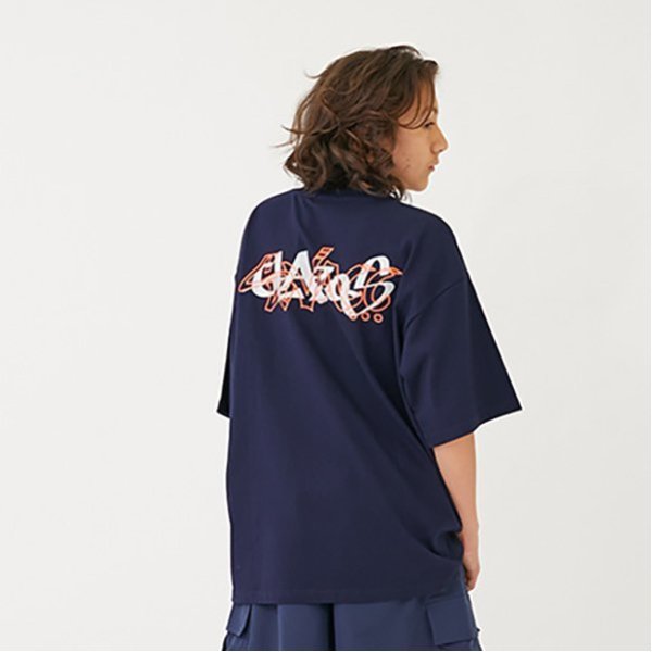 グラソス GLAZOS 【大人向けサイズあり】【ヘビーウェイト天竺】グラフィティロゴプリントTシャツ （紺） 紺