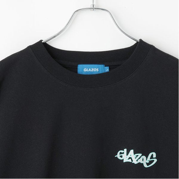 グラソス GLAZOS 【大人向けサイズあり】【ヘビーウェイト天竺】グラフィティロゴプリントTシャツ （紺） 紺