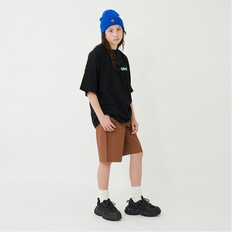 グラソス GLAZOS 【大人向けサイズあり】【ヘビーウェイト天竺】グラフィティロゴプリントTシャツ （紺） 紺