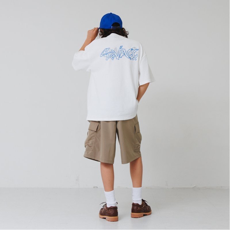 グラソス GLAZOS 【大人向けサイズあり】【ヘビーウェイト天竺】グラフィティロゴプリントTシャツ （紺） 紺