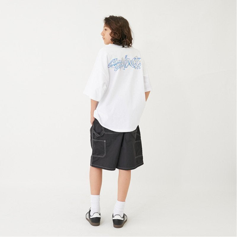 グラソス GLAZOS 【大人向けサイズあり】【ヘビーウェイト天竺】グラフィティロゴプリントTシャツ （紺） 紺