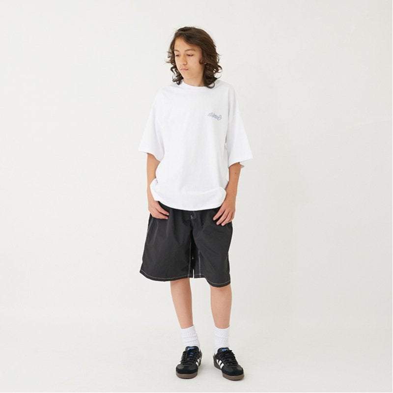 グラソス GLAZOS 【大人向けサイズあり】【ヘビーウェイト天竺】グラフィティロゴプリントTシャツ （紺） 紺