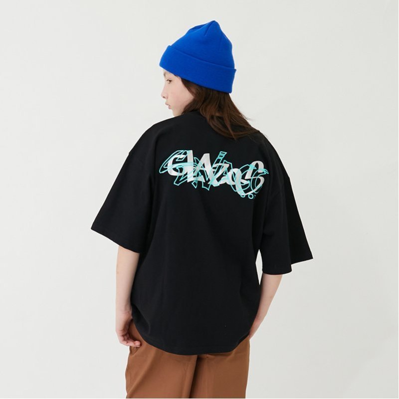 グラソス GLAZOS 【大人向けサイズあり】【ヘビーウェイト天竺】グラフィティロゴプリントTシャツ （紺） 紺