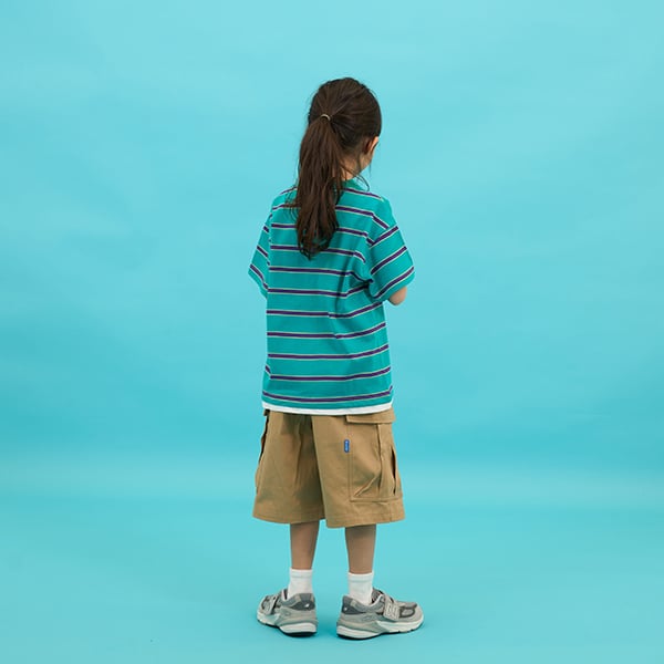 グラソス GLAZOS 【SKIT0LY】ボーダー・ポイント刺繍レイヤード半袖Tシャツ （ブルー） ブルー