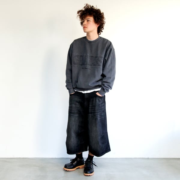 グラソス GLAZOS 【大人向けサイズあり】【GLSW.】デニム・ワイドバギーショーツ （クロ） クロ