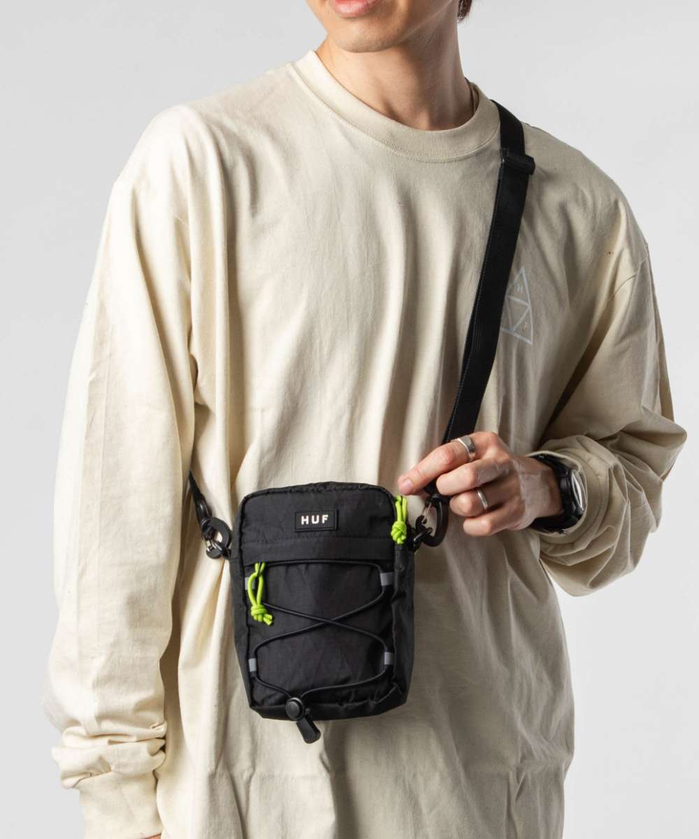 ハフ HUF ハフ HUF AC00987 ショルダーバッグ BOWERY SIDE BAG メンズ レディース ミニバッグ バワリー サイドバッグ （ブラック） ブラック
