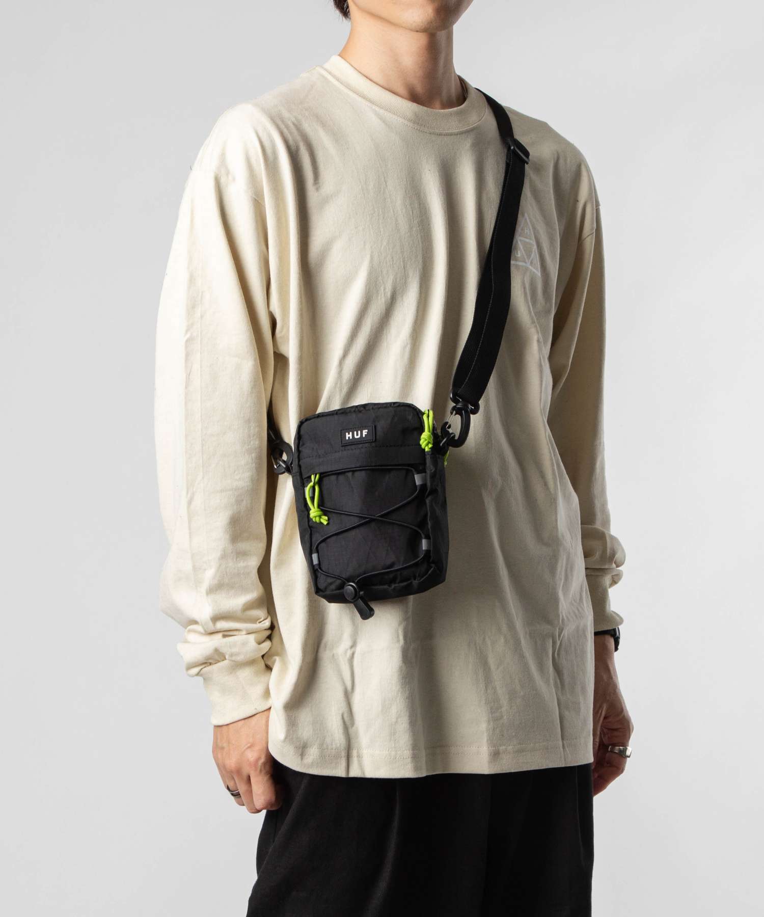 ハフ HUF ハフ HUF AC00987 ショルダーバッグ BOWERY SIDE BAG メンズ レディース ミニバッグ バワリー サイドバッグ （ブラック） ブラック