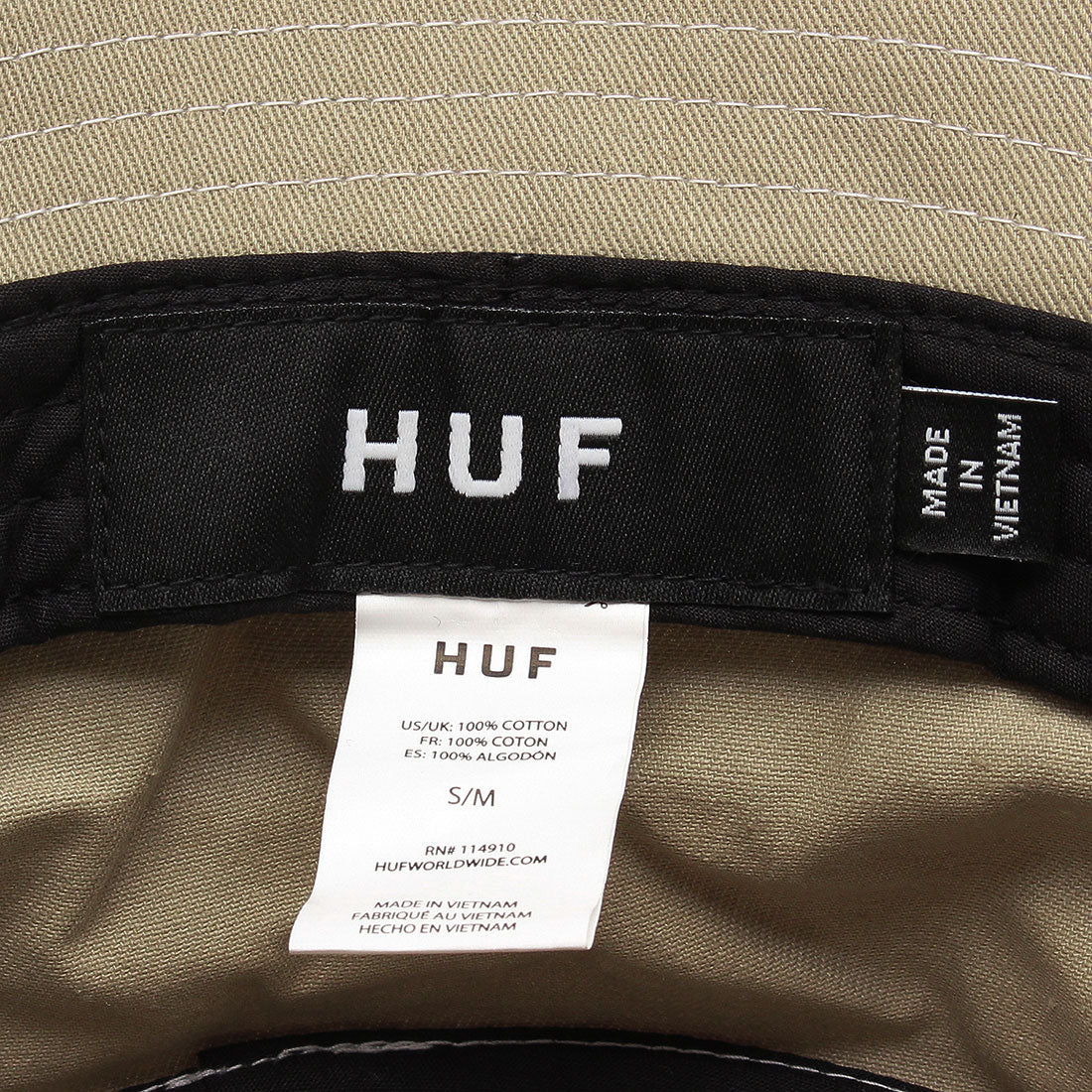 HUF Hat Bucket Hat Beige White Men's Women's Unisex HUF HT00717 OATMEAL WHITE