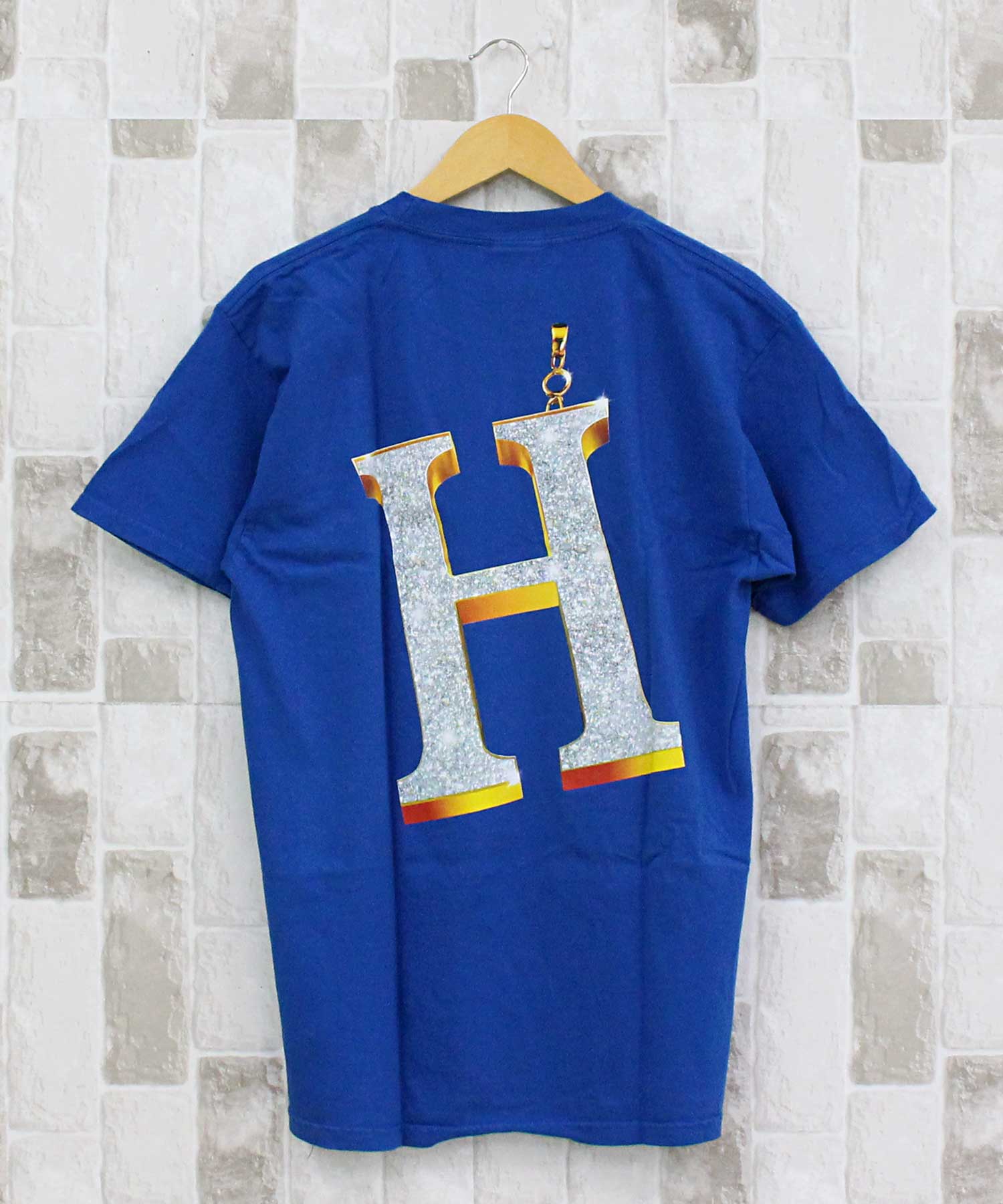 ハフ HUF ビッグH ショートスリーブ バックプリント Tシャツ BIG H S/S TEE クルーネック ロゴ コットン トップス 半袖 メンズ ストリート スケボー  春夏 （3-コバルトブルー） 3-コバルトブルー