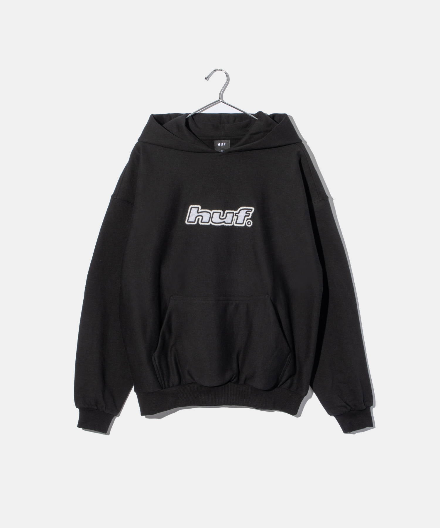 ハフ HUF ハフ HUF FL00229 パーカー LOGO APPLIQUE HOODED FLEECE メンズ レディース トップス ロゴアップリケ プルオーバーフーディー 厚手フリース （ブラック） ブラック