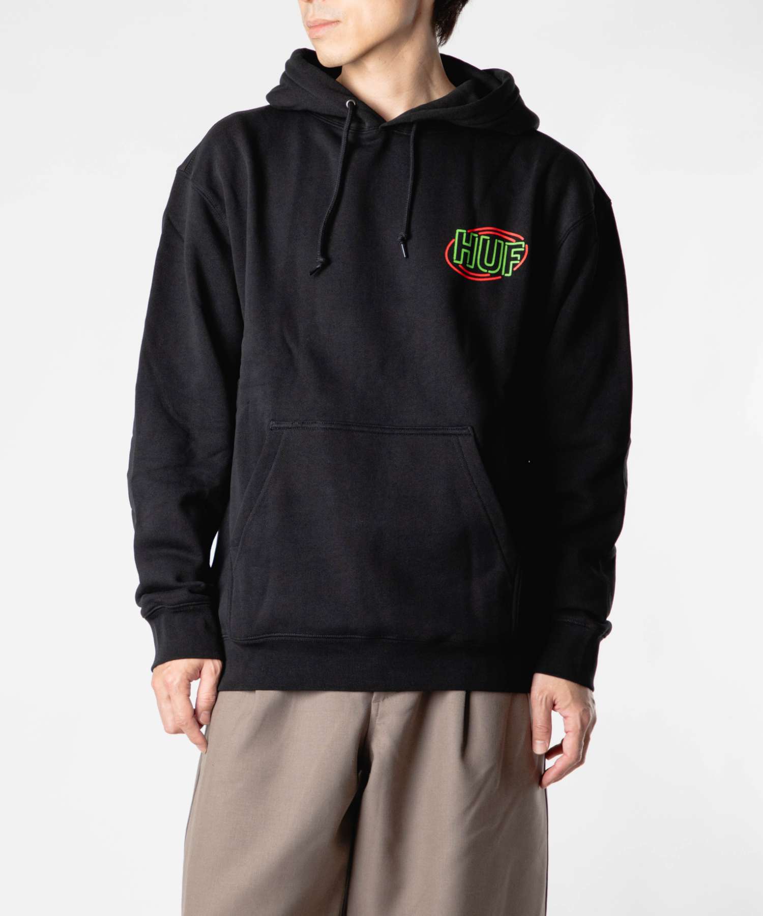 ハフ HUF ハフ HUF PROMO P/O HOODIE プロモ フーディー PF00764 パーカー プルオーバー ロゴ ユニセックス トップス （BLACK/ブラック） BLACK/ブラック