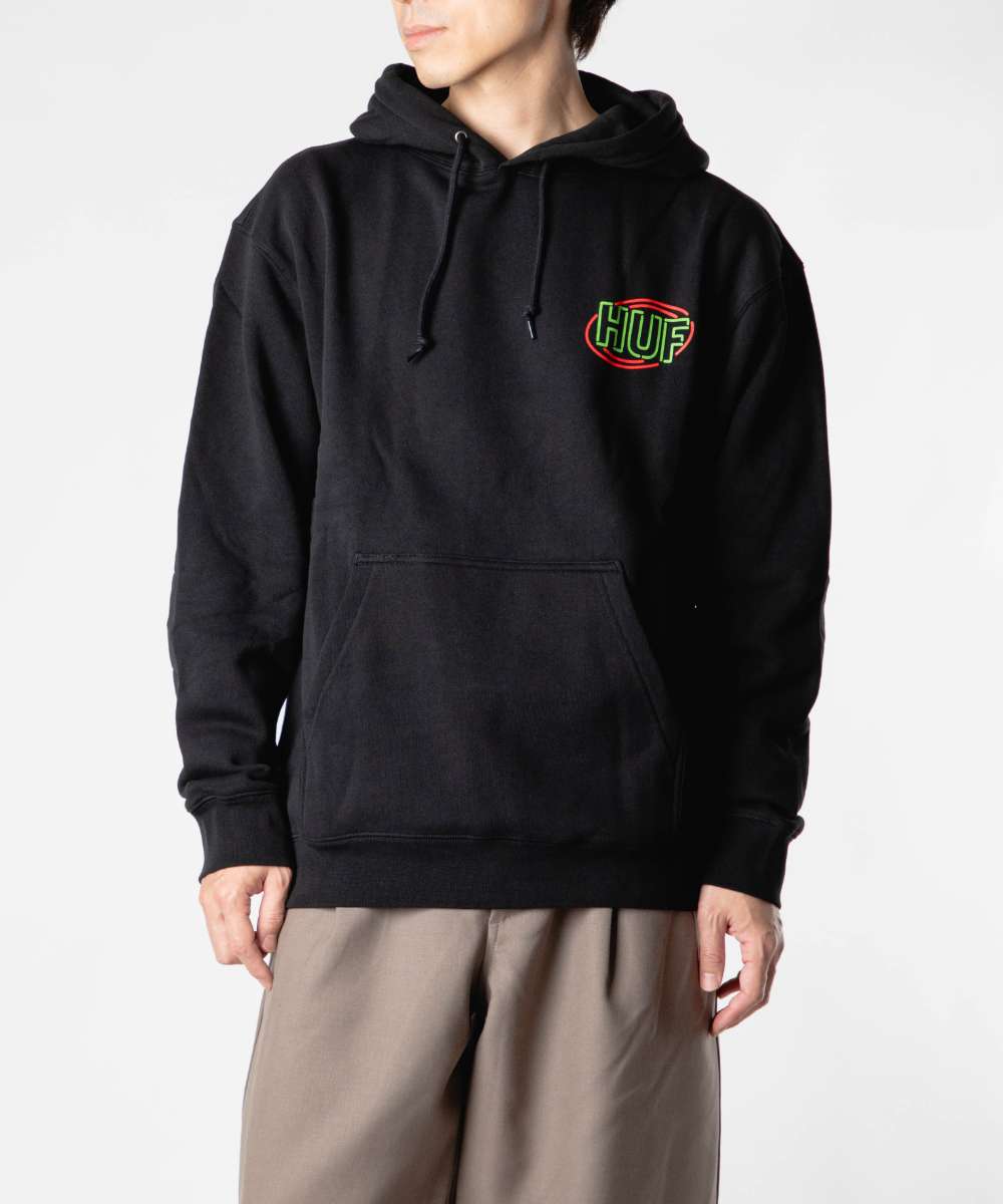 ハフ HUF ハフ HUF PROMO P/O HOODIE プロモ フーディー PF00764 パーカー プルオーバー ロゴ ユニセックス トップス （BLACK/ブラック） BLACK/ブラック