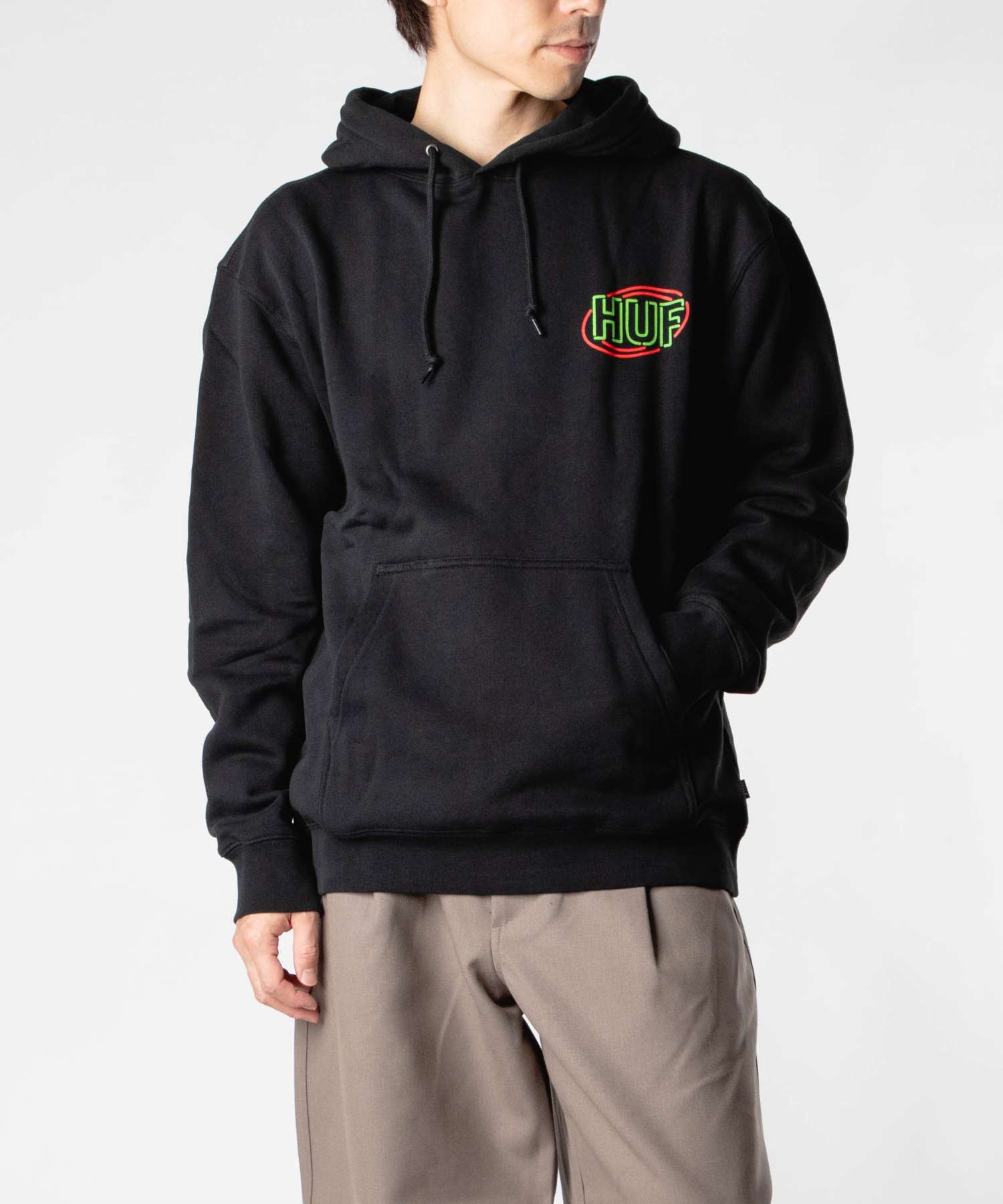 ハフ HUF ハフ HUF PROMO P/O HOODIE プロモ フーディー PF00764 パーカー プルオーバー ロゴ ユニセックス トップス （BLACK/ブラック） BLACK/ブラック